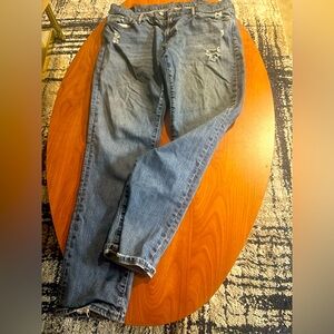 Abercrombie & Fitch Men's Slim Jeans in Distressed Blue